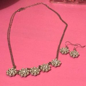 Matching flower necklace and earring set